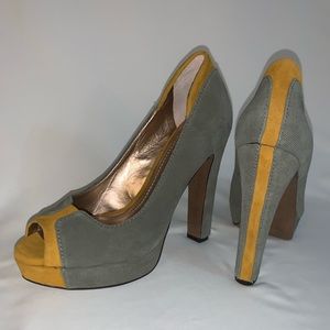 BCBGeneration Jodeci Gray Corduroy Pump Heels
